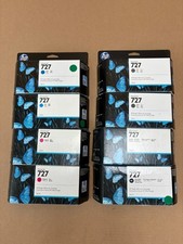 8 OEM HP 727 DJT900, T1500 Cyan, Mag, Gray & Photo Blk inks B3P19A,20A,23A,24A picture