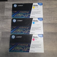 Set 3 HP Genuine 504A CMY Toner CE251A CE252A CE253A OEM Original Color Ink NEW picture