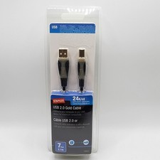 Staples USB 2.0 Gold Cable A to B 7 ft 24K Gold Plated Printer Cable New Sealed picture