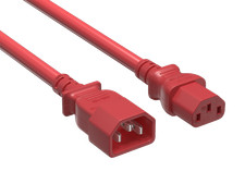 2ft IEC C14 to IEC C13 Heavy Duty PDU Power Cord, 14 AWG SJT, 15A/250V, Red picture