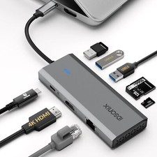 IDSONIX USB C Hub Laptop Docking Station Type C Multiport Adapter For Laptop PC picture