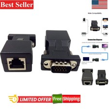 High-Performance VGA 15 Pin to RJ45 Female Adapter - 100 FT Signal Transmission picture