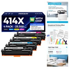 Professional Quality 414X Toner Cartridge 4-Pack - Black, Cyan, Magenta, Yellow picture
