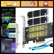 M.2 PCIe 4.0 X4 Adapter for NVMe & SATA SSDs + 2 Heatsink Kits - Fast Storage Up picture