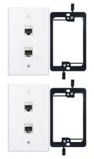 RJ45 Wall Plate 2 Port, Single Gang Cat7 Wall Plate with Metal Shielded Cat 7... picture