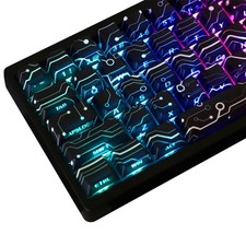 135 PCS Custom PBT Keycaps Shine Through Cool Tech Style Side Printed Black picture