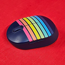 onn. Wireless USB Optical Mouse w/ Receiver 1200 DPI 3-Button Blue/Multicolor picture