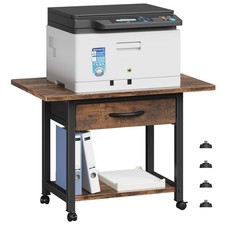Large Printer Stand with Storage Drawer, 2-Tier Under Desk Table for Home Off... picture