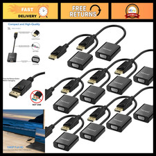 DisplayPort to VGA Adapter 10 Pack, Male to Female, Black, High-Quality Converte picture