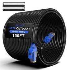 150FT Cat6 Outdoor Ethernet Cable In-Ground Heavy Duty Direct Burial 24AWG CC... picture