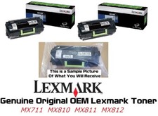 2 Mostly New Genuine 62D1X0E 621XE Toner MX711 MX810 MX811 MX812 60% Toner picture