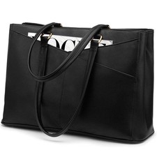 Laptop Tote Bag for Women 15.6 Inch Waterproof Leather Computer  picture
