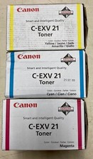 GENUINE CANON C-EXV 21 Toner - Magenta, Yellow and Cyan picture