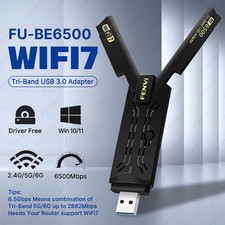 FU-BE6500 WiFi7 USB 3.0 Adapter 6500Mbps Tri-Band Wireless WiFi Dongle Win 10/11 picture