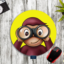 CURIOUS GEORGE CUSTOM ROUND GAMING PC MOUSE PAD DESK MAT HOME SCHOOL WORK GIFT picture