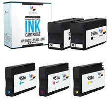 5 PK Ink Cartridges for HP 950XL 951XL 2 Black 1 CMY Combo Cartridge Pack picture