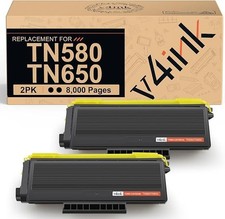 v4ink TN580 TN650 Compatible Brother TN580 TN650 Toner Cartridge 2-Pack picture