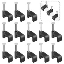 Clips Para Cables Negro 100 Piezas 8mm Grapa Pared Ethernet Altavoces Cat5 Cat6 picture
