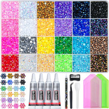 35000 pcs pedreria resina 3mm multicolor con pegamento y herramientas kit diy hd picture