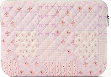 Aesthetic Puffy Carrying Bag for 13-14 Inch Cotton Quilted Laptop Sleeve picture