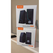 Nylavee SK400 SK600Pro 2.0 Channel Wired Computer Speakers Black Rectangular picture