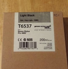 04-2023 New Genuine Epson T6537 200ml Light Black Ultrachrome HDR Ink 4900 picture