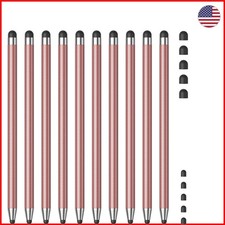 High Sensitivity 10-Pack Stylus Pens - Elegant Dual Tip Design in Watermelon Red picture