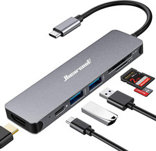 Hub USB C 7en1 Adaptador 4K HDMI 100W PD USB3.0 SD TF Oficina Viaje Casa Gris picture