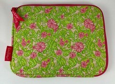 Lilly Pulitzer Chum Bucket Neoprene Ipad Tablet Sleeve Case Green Pink Fish  picture