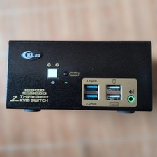 [Used] KLAU 2 Port Triple Monitor KVM Switch 4Kx2K 60Hz USB 3.0 Audio From JAPAN picture