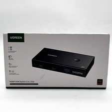 UGREEN HDMI KVM Switch 2 in 1 Out With 4 USB 3.0 Ports Model: AK502 - Black picture