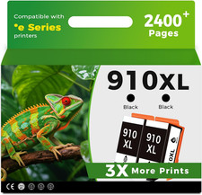 910XL 2 Black Ink Cartridges for HP 910 XL for OfficeJet Pro 8020e 8025e 8028e picture