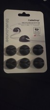 BlueLounge Cable Holders Black 6-Pack Peel & Stick Reusable Plastic picture