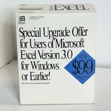 Microsoft Excel for Windows 4.0 Upgrade Version 3.0 Vintage Software READ ALL picture