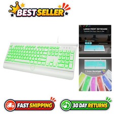 Wired Large Print Backlit Keyboard with Wrist Rest & Spill-Resistant Design f... picture