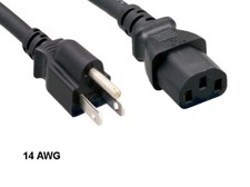 Kentek 10Ft Heavy Duty Power Cord NEMA 5-15P/IEC320 C13 14AWG 15A SJT Universal picture