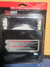 Network Cable Gigaware 25 Foot ft (7.6 m) CAT5E CAT5 GRAY- NIB picture