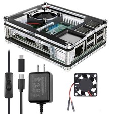 Raspberry Pi 3B Case with Cooling Fan, Heat Sinks & 5V 3A Power Supply picture