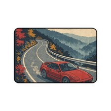 Retro JDM Sports Car Autumn Mountain Pass Desk Mat picture