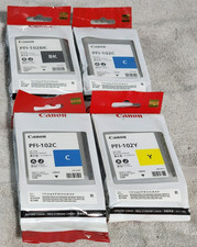 Canon PFI-102BK,C,Y 130ml Ink Cartridge Genuine New Sealed Lot Of 4 2021 2016 picture