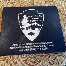 Vintage National Park Service NPS Help Desk Heavy Duty Mouse Pad Black picture