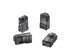 Gray RJ45 Network Cable End Pass Thru EZ Modular Plugs for Cat6 UTP Cable LOT picture