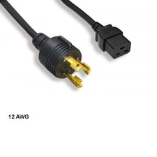 LOT 10pcs 10ft 12 AWG Power Cable NEMA L6-30P to IEC-60320 C19 15A/300V SJT Blk picture