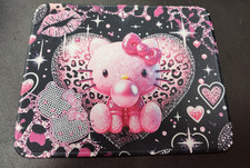 Hello Kitty HK Pink Heart Mouse Pad Black/Pink Non-Slip Rubber NEW picture