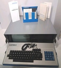 Kaypro II CP/M Computer Powers On w/ Software Disks Storage Case Vintage AS-IS picture