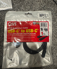 QVS USB-C to USB-C USB 3.2 Extension Cable 1m Black 10Gbps CC2230AX-1M picture