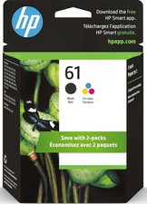 Genuine HP 61 Black and Tri-Color 2 Pack Ink Cartridges Original Exp - 02/25 picture