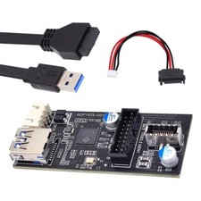 Single 19/20Pin Header to USB 3.0 20Pin & Type-E Dual Ports Female PCBA Type ... picture