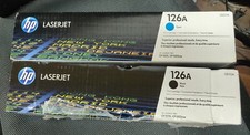 Genuine HP 126A Toner Cartridges 1x CE311A Cyan 2x CE310A Black 1x CE312A Yellow picture
