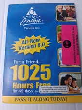 SEALED America Online Version 8.0 1025 Hour 45 Day Trial Disc For Vintage PC picture